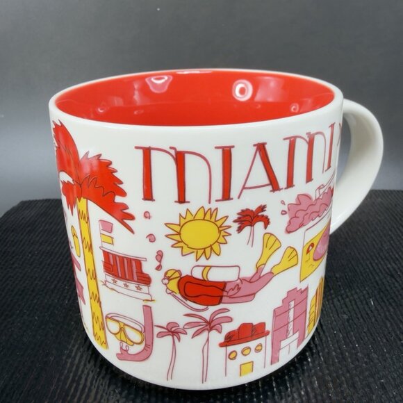 Starbucks Miami 14oz Been There Collection Mug Series Collection New‎ W Sticker - Picture 7 of 13